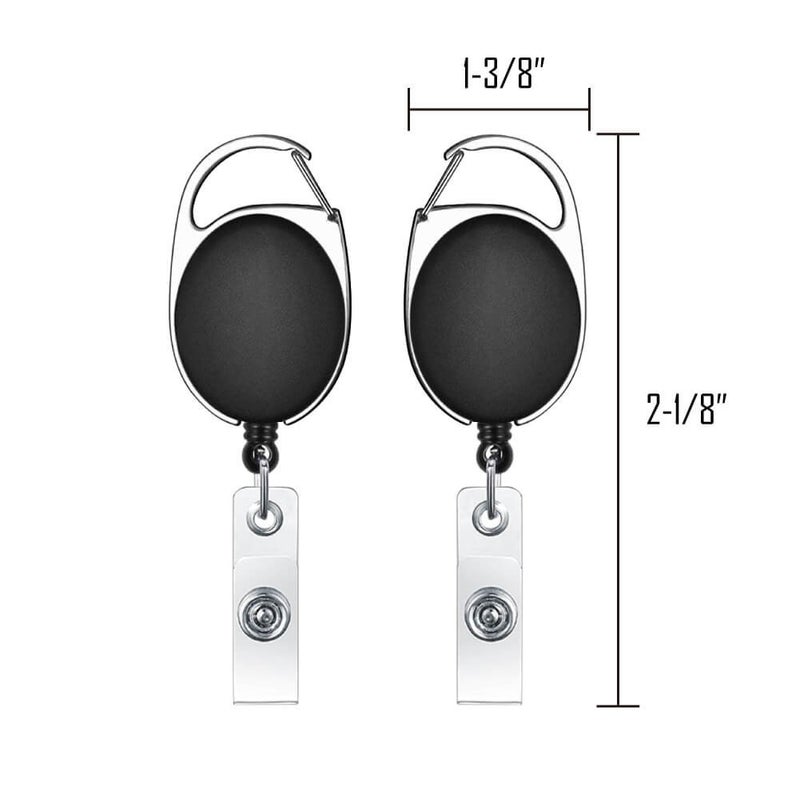 selizo 6pcs Retractable Badge Holders with Carabiner Reel Clip - Image 4